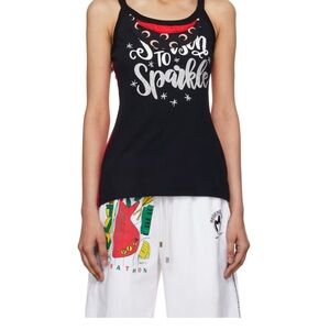 Marine Serre Black and Red Short Sleeve Tee